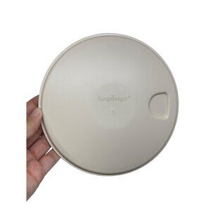 Longaberger Round Basket Protector Lid – Tan/Beige Plastic, 6.25" Diameter VTG